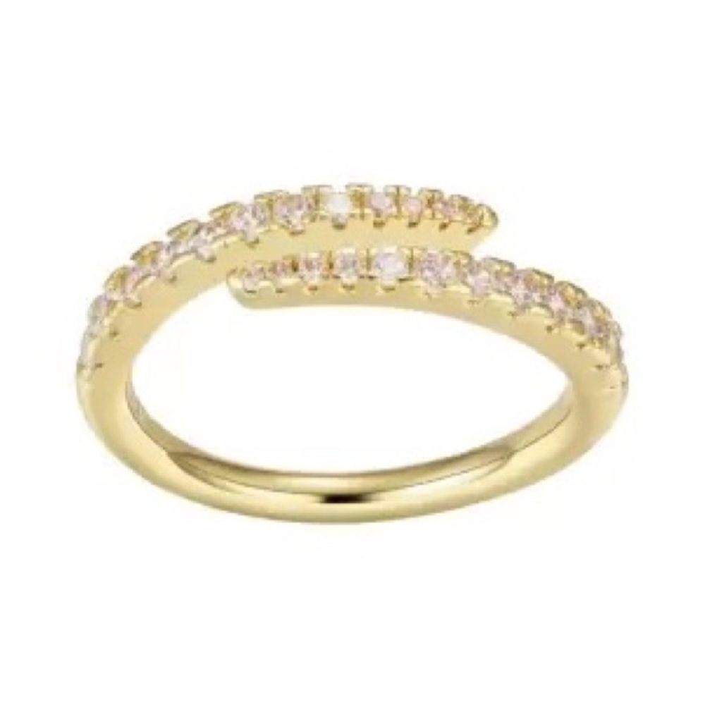 Unwritten Gold Flash-Plated Cubic Zirconia Wrap Ring Size 9 NWT